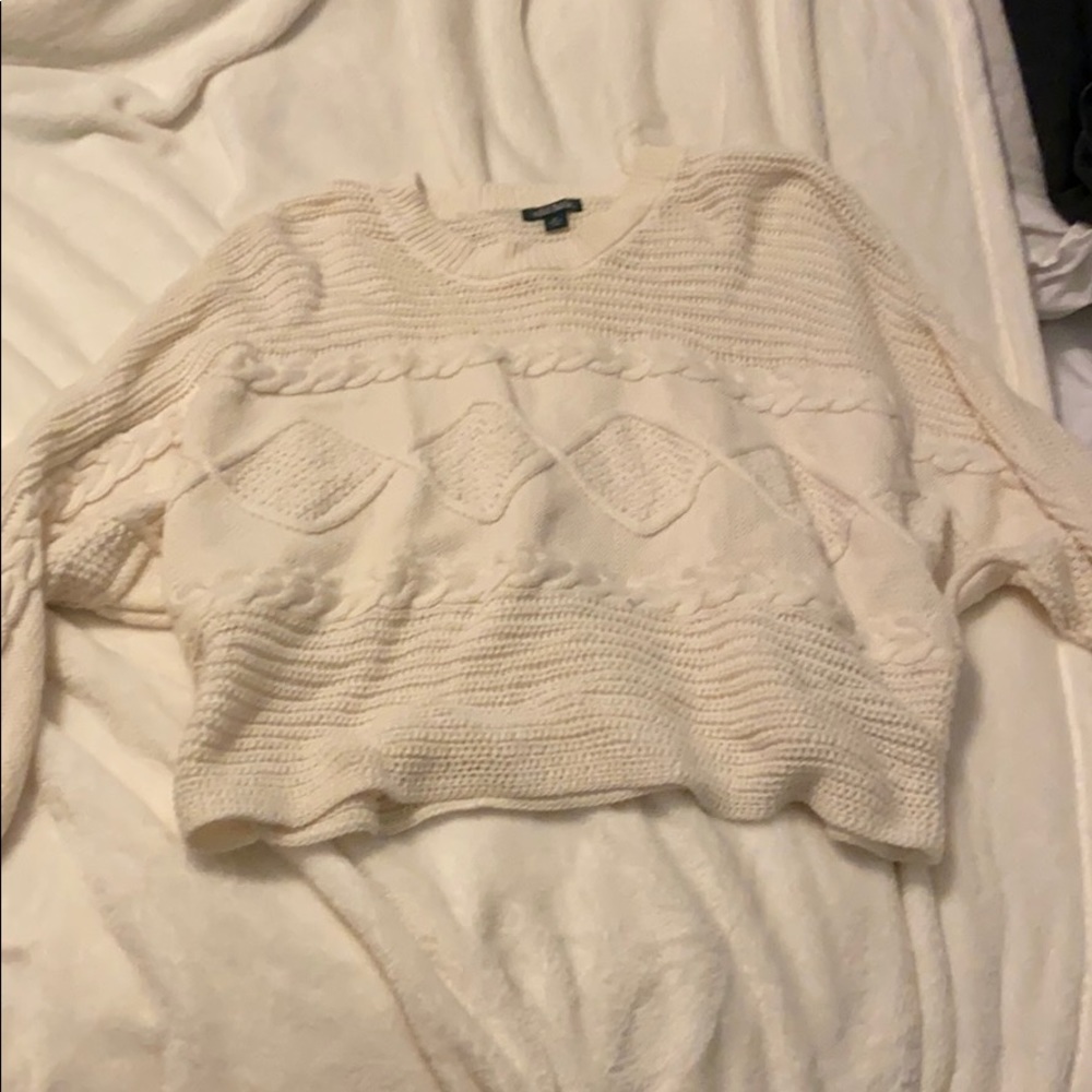White Chunky cropped sweater